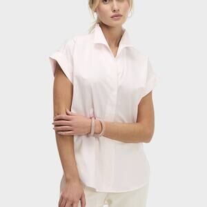 Sarah Alexandra Cap Sleeve A Touch Of Pink Cotton Top In Pale Pink Size XL